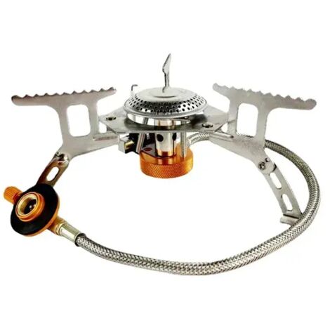 Réchaud de camping portable d'extérieur, fournaise à gaz à réservoir plat pliable avec allumage électronique, réchauds de cuisine portables (1/4)