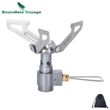 Réchaud à gaz de camping Boundless Voyage 2700W, mini brûleur en titane portable, cuisson en extérieur, fourneau de poche léger, seulement 26 g, réchauds de cuisson portables (1/5)