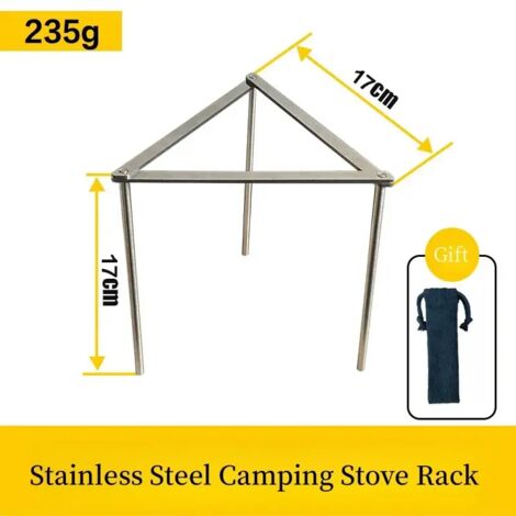 Support de réchaud de camping portable en acier inoxydable, support triangulaire pour casseroles, support de réchaud de camping BC, support de réchaud de feu de camp, nouveaux réchauds de cuisson port (1/4)