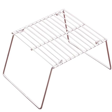 Réchaud de camping portable pliable et léger avec pieds, antiadhésif, en acier inoxydable robuste, idéal pour les pique-niques en extérieur. (1/2)