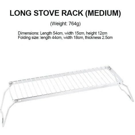 Grille de barbecue multifonctionnelle pliable pour feu de camp, grille de camping portable en acier inoxydable, support pour réchaud à gaz, support pour barbecue d'extérieur, réchauds de cuisson porta (1/3)