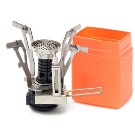 Réchaud à gaz portable mini, pliable, puissant et résistant, idéal pour le camping. Réchaud à gaz intégré, allume-gaz pliable et réchaud de cuisine portable. (1/5)