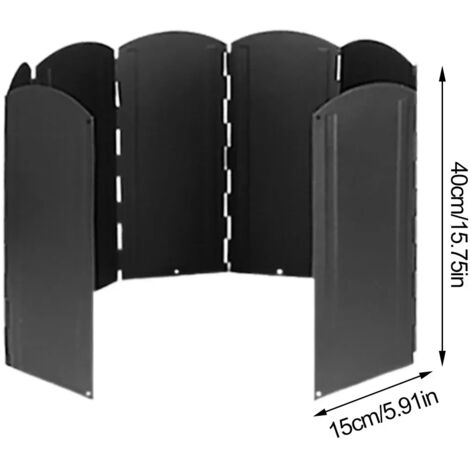 Pare-vent pliable en aluminium pour réchauds de barbecue portables, 8 plaques de 30/40/50/60 cm, idéal pour les pique-niques et les barbecues en extérieur. (1/5)