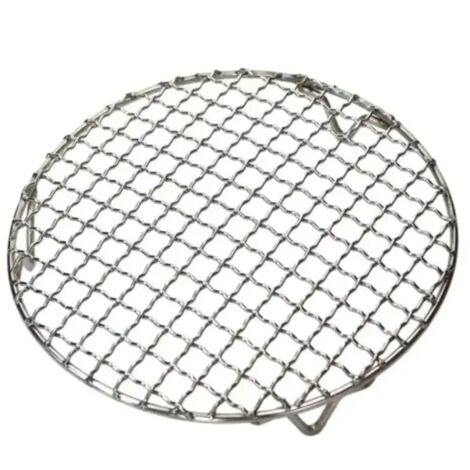 Grille de cuisson ronde antiadhésive en acier inoxydable pour barbecue, ustensiles de cuisson, tapis de cuisson pour barbecue, réchauds de camping portables (1/5)