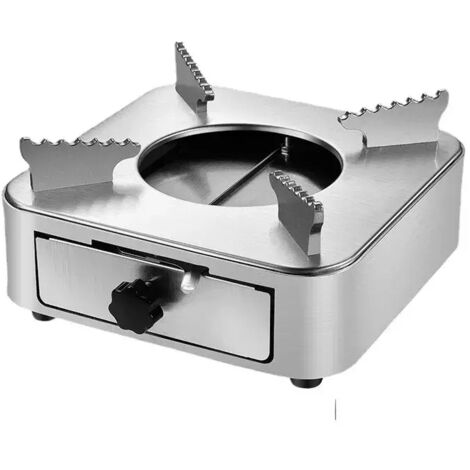 Réchaud à alcool solide en acier inoxydable pour le camping, brûleur à alcool, réchaud de randonnée portable pour la cuisine en extérieur (1/4)