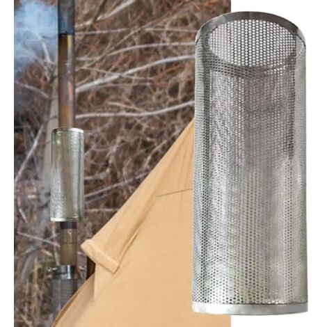 Pare-étincelles de cheminée, grille de protection résistante à la chaleur pour conduit de poêle, compatible avec les poêles de chauffage d'hiver, les fourneaux de camping et les réchauds portables. (1/2)