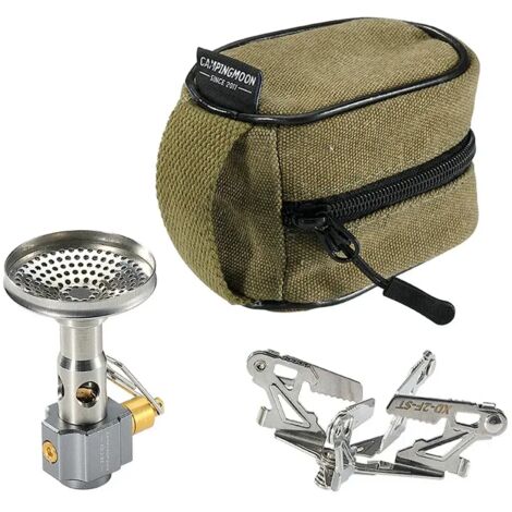 Réchaud de camping portable XD-2F à brûleur séparé, brûleur à gaz, idéal pour la randonnée et le camping. (1/5)