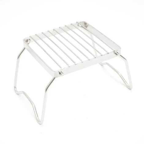Support de barbecue portable pliable en acier inoxydable pour camping en extérieur, accessoires pour mini réchaud à gaz et barbecue au charbon de bois, réchauds de cuisson portables (1/4)