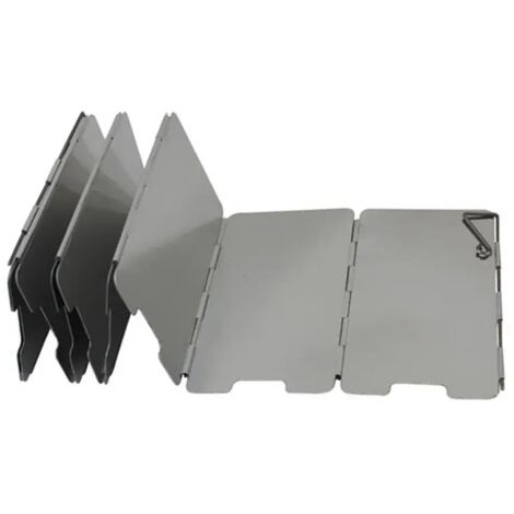 9 pare-vent pliables en alliage d'aluminium pour réchauds de camping, pique-niques et voyages, parfaits pour les barbecues et les réchauds portables. (1/3)