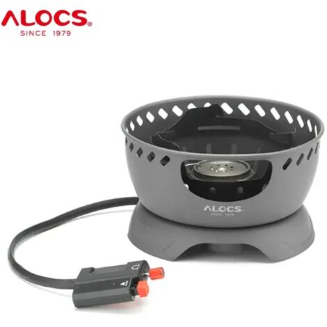 Réchaud à gaz de camping Alocs avec pare-vent, brûleur butane/propane, idéal pour la randonnée, les pique-niques et la cuisine d'urgence. Réchauds de cuisine portables. (1/5)