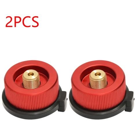 Adaptateur pour réservoir de gaz de réchaud de camping portable (lot de 2) - Convertisseur de gaz pour recharge de propane - Connecteur pour brûleur à gaz - Fournitures de camping (1/5)