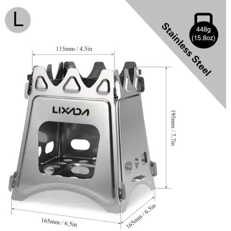 Réchaud à bois de camping compact et pliable en titane avec mini réchaud à alcool, brûleurs pour la cuisine en randonnée et en pique-nique, réchauds de cuisine portables (1/5)