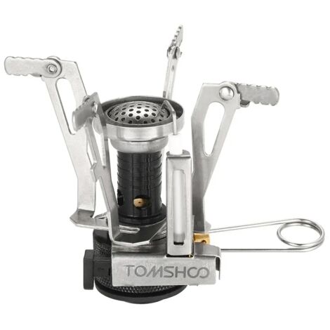 Mini réchaud à gaz portable pour la randonnée, avec cartouches de gaz, brûleurs, pour le camping et les activités de plein air. Fonctionnant au butane et au propane, il est pliable et portable. (1/5)