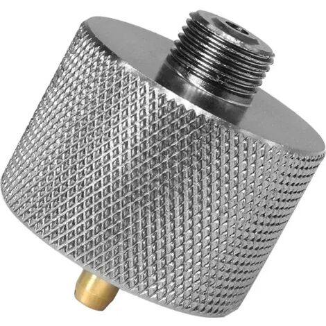Réchaud à gaz de camping portable en acier inoxydable de 7,8 cm avec adaptateur de valve de charge et de gonflage pour cartouche de gaz. (1/4)