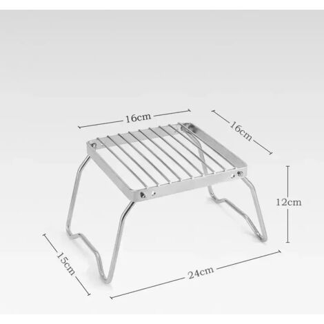 Grille de camping pliable et portable en acier inoxydable, support pour réchaud à gaz, support multifonctionnel pour réchaud à bois d'extérieur, réchauds de cuisson portables (1/5)