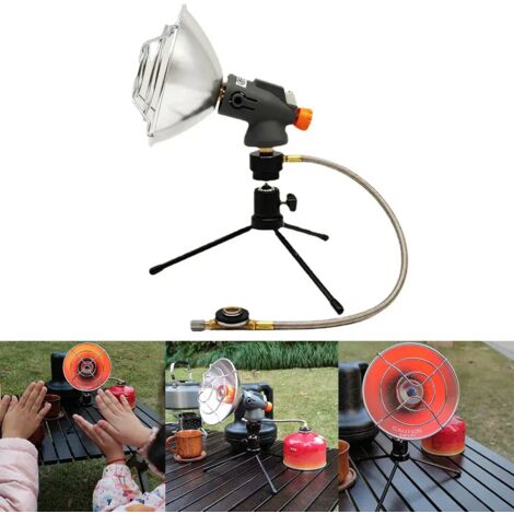 Réchaud à gaz de camping 1 pièce, design rotatif, orientation à 360°, supports en acier inoxydable, idéal pour le camping d'hiver, réchaud de cuisine portable (1/4)