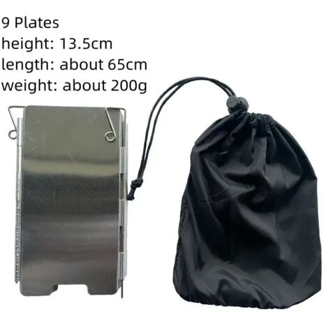 Plaques 8/10/12/14/16 Réchaud à gaz avec pare-vent, pliable, en alliage d'aluminium, pour le camping et les pique-niques en extérieur. Réchaud portable. (1/5)