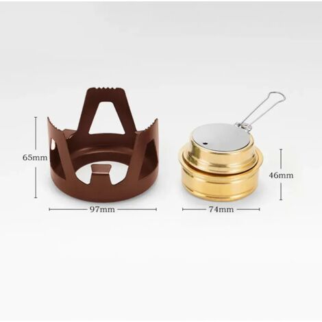 Réchaud à gaz de camping robuste et durable, puissance de feu réglable, mini réchaud à alcool portable, support en alliage d'aluminium, idéal pour les pique-niques en plein air. (1/5)