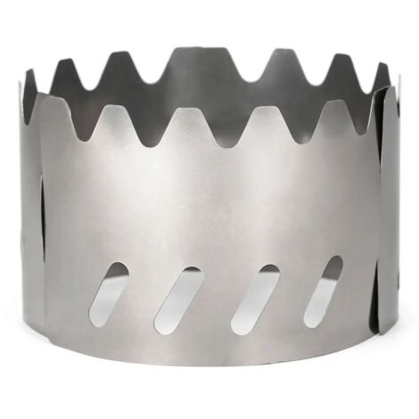 Pare-vent 2 en 1 portable en titane pour réchaud à alcool, support et protection contre le vent, idéal pour le camping, la randonnée et le trekking. (1/5)