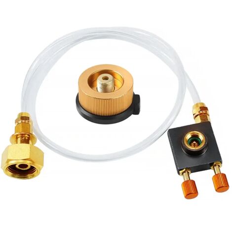 Adaptateur de gaz avec soupape de décharge de pression pour réchaud, convertisseur, adaptateur pour réchaud de camping, équipement de cuisine/pique-nique/camping en extérieur, réchauds de cuisine port (1/3)
