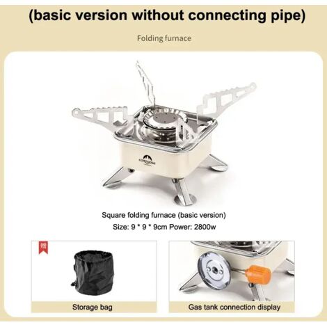 Réchaud à cassette portable à allumage électronique pour le camping et les pique-niques, idéal pour faire bouillir du thé, du café et de l'eau. Réchaud de barbecue pliable et portable. (1/5)