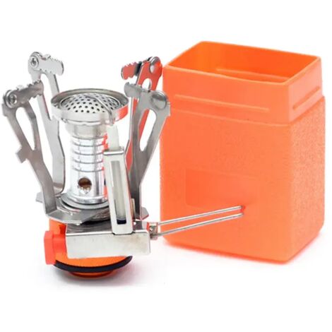 Réchaud à gaz portable mini, pliable, puissant et résistant, idéal pour le camping. Réchaud à gaz intégré, allume-gaz pliable et réchaud de cuisine portable. (1/5)