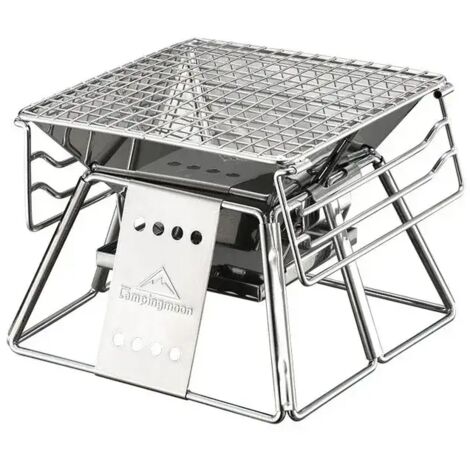 Mini barbecue portable en acier inoxydable au charbon de bois, idéal pour le camping et les pique-niques. Réchauds de cuisine portables (1/4)