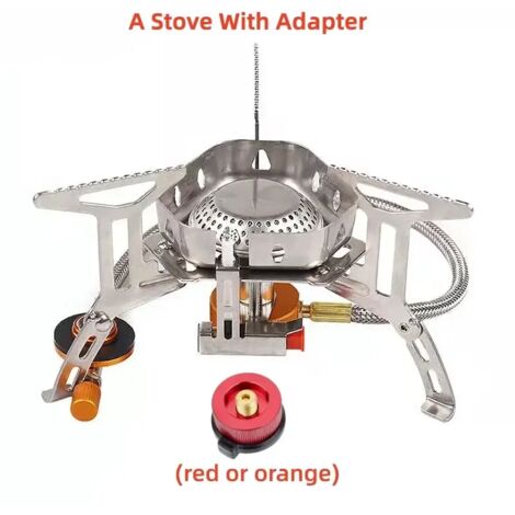 Réchaud de camping portable et pliable en acier inoxydable, coupe-vent et résistant aux intempéries. (1/5)