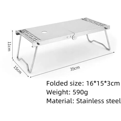 Table pliante portable de camping, table pliante ultralégère mini en acier inoxydable, table de pique-nique extérieure pour barbecue, fournitures de camping, réchauds de cuisine portables (1/5)