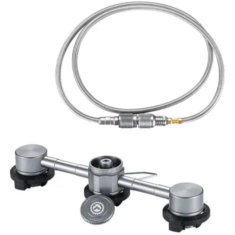 Adaptateur pour cuisinière à gaz 3 en 1, adaptateur butane avec tuyau d'extension, adaptateur pour fournaise à cartouche de gaz, adaptateur de conversion pour réchauds portables (1/3)