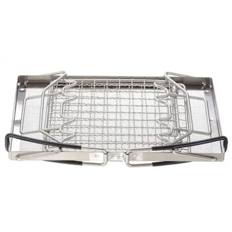 Grille-pain pliable en acier inoxydable pour extérieur, support à pain grillé, qualité alimentaire, pour camping et barbecue, réchauds portables (1/4)
