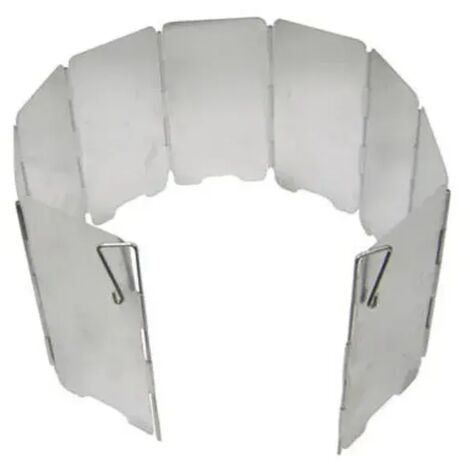 Pare-vent pour réchaud à gaz 9 plaques, 7,5 x 13,5 cm, alliage d'aluminium, pour camping, pique-nique et cuisson en extérieur. Protection coupe-vent pour réchauds portables. (1/2)