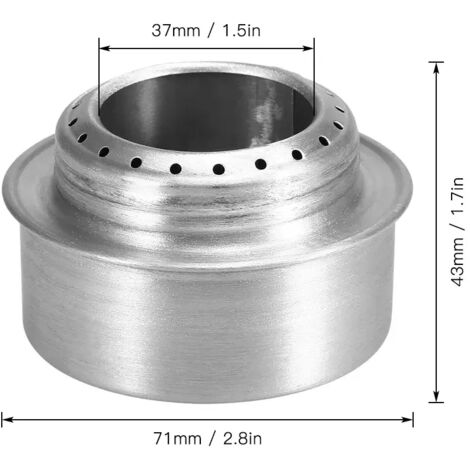 Mini réchaud de camping ultraléger pour la randonnée et les pique-niques, avec couvercle, en alliage d'aluminium, pour réchaud à alcool, adaptateur pour brûleur, réchaud de cuisine portable. (1/4)