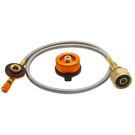 Adaptateur de remplissage de cartouche de gaz pour réchaud de camping et de randonnée, convertisseur de cartouche, coupleur de réservoir de remplissage, accessoires, valve, tuyau tressé, réchauds de c (1/4)