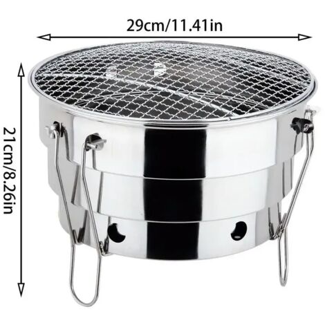 Barbecue portable d'extérieur pliable en acier inoxydable, brasero, accessoires de cuisine, brûleur à charbon pour barbecue d'intérieur, camping et pique-nique, réchauds de cuisine portables (1/5)