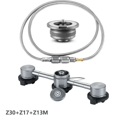 Adaptateur pour réchaud à gaz de camping 3 en 1, adaptateur butane, adaptateur de conversion de tête de cartouche de gaz, convertisseur butane en alliage d'aluminium pour réchauds de cuisine portables (1/5)