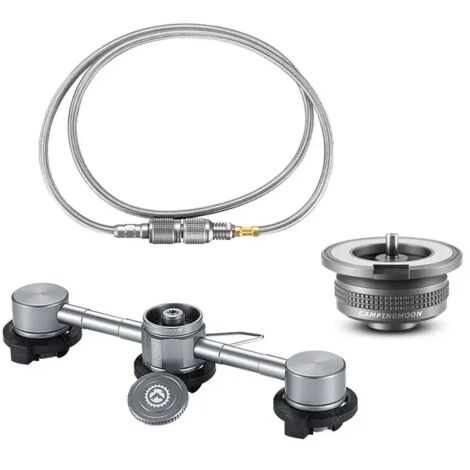Adaptateur pour cuisinière à gaz 3 en 1, adaptateur butane avec tuyau d'extension, adaptateur pour fournaise à cartouche de gaz, adaptateur de conversion pour réchauds portables (1/5)