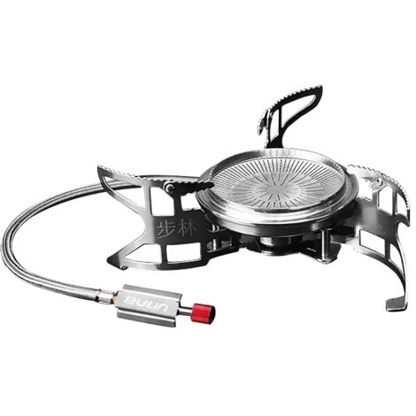 Réchaud à gaz portable Bulin B15 3800 W pour camping et randonnée, coupe-vent, avec ensemble d'ustensiles de cuisine. (1/4)