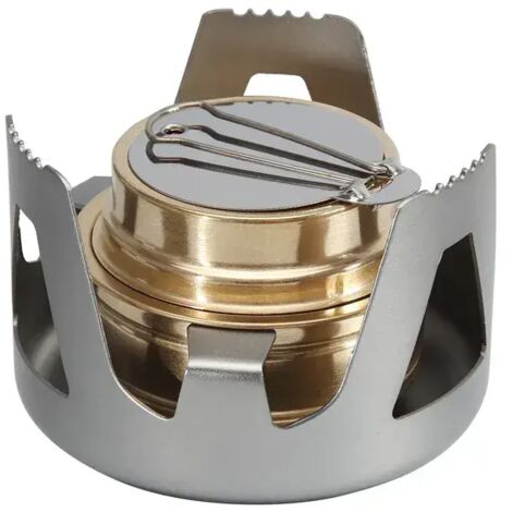 Réchaud à alcool de camping, réchaud à alcool liquide ou solide avec sac, réchaud de cuisine portable (1/5)