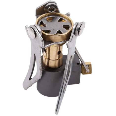 Réchaud à gaz portable mini pour le camping et la cuisine en extérieur, ultraléger, avec brûleur en acier inoxydable pliable W8G0 (1/5)