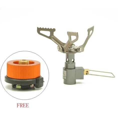 Réchauds à gaz ultra-légers pour camping et plein air Brs-3000, mini réchaud en alliage de titane avec connecteur, idéal pour les pique-niques et les repas en plein air. Cadeau gratuit : réchauds de c (1/5)