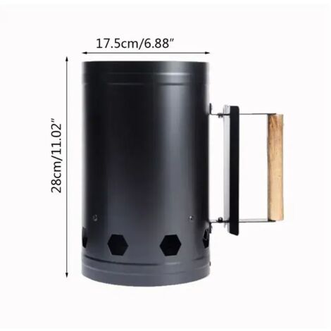 Outils de barbecue avec poignée d'allumage antidérapante pour le camping en extérieur, cheminée d'allumage en carbone, gril à charbon, réchaud à charbon rapide, barils, réchauds de cuisson portables (1/4)