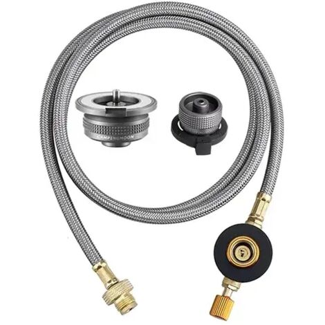 Adaptateur butane pour réchaud de camping, tube d'extension, convertisseur pour réchaud à gaz, connecteur, adaptateurs en alliage d'aluminium avec arrêt automatique, réchauds de cuisine portables (1/5)