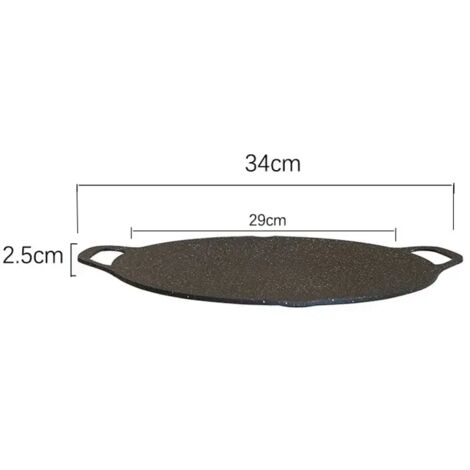Poêle à pâtisserie ronde pour le camping, poêle à frire antiadhésive, plateau de barbecue avec pince alimentaire et poignée anti-brûlure, réchaud de camping portable (1/5)