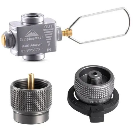 Adaptateur pour réchaud à gaz en alliage d'aluminium, économiseur de gaz avec adaptateur de recharge de butane, convertisseur de butane, équipement de camping, réchauds de cuisine portables (1/5)