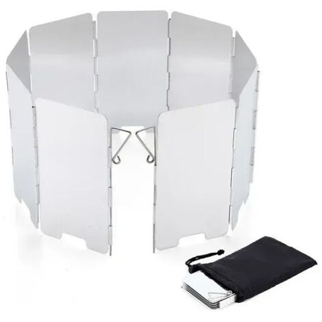 Pare-brise pour réchaud de camping pliable, portable, en 9 pièces, avec système de verrouillage, pour réchauds de cuisine portables. (1/4)