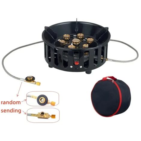 Réchaud de camping à 7 brûleurs coupe-vent, puissance de feu élevée, réchaud à gaz portable pour pique-nique en plein air, équipement de camping, réchauds de cuisine portables (1/5)