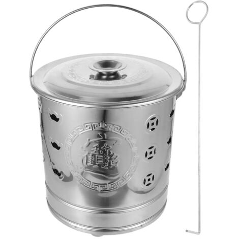 Incinérateur de jardin en acier inoxydable, seau à papier brûlé, bol à trésors, bassin à feu, réchauds de cuisine portables