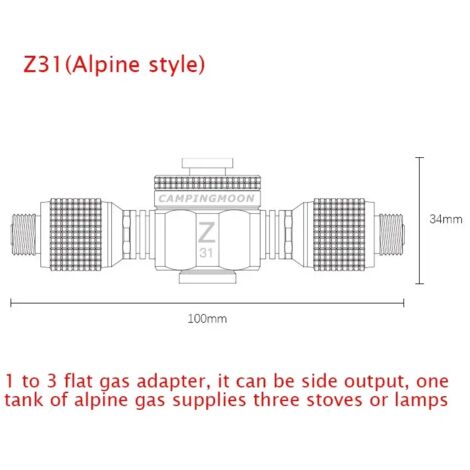 Adaptateur pour réchaud 1 à 3 cartouches de gaz, adaptateur de conversion latérale, convertisseur de lampe à vapeur, convertisseur de lampe, outils de camping de plein air, réchauds de cuisine portabl (1/5)