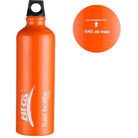 Bouteille de combustible en aluminium BRS pour huile, alcool, essence, diesel, kérosène, idéale pour les réchauds de camping à combustion (530 ml/750 ml/1000 ml) et les pique-niques en plein air. (1/2)